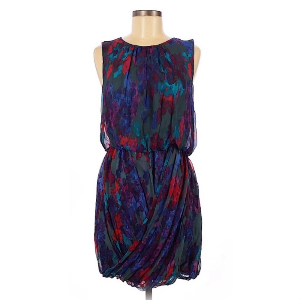 Tibi Genevieve silk floral watercolor dress
